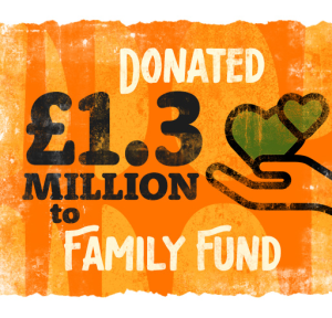 Donated £1.3 million to Family Fund
