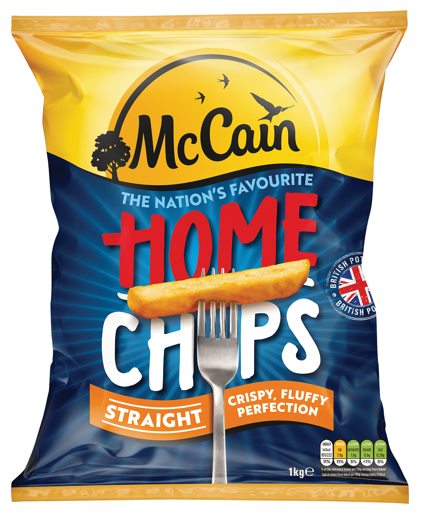 Home Chips Straight Cut Pack Shot