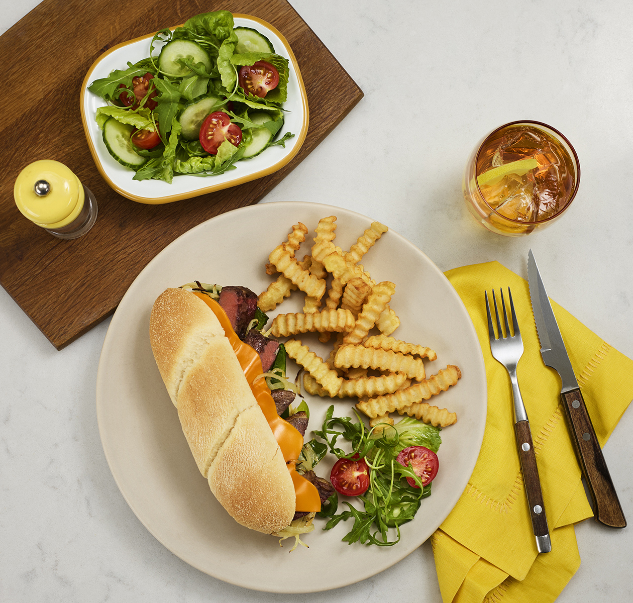 Philly Cheesesteak Sarnie and Chips