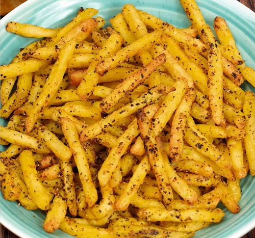 Lemon Pepper Fries with Homemade Ranch Dipping Sauce