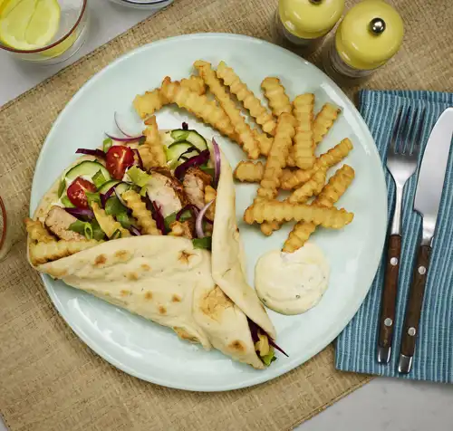 Pork Flatbread With Salad Min