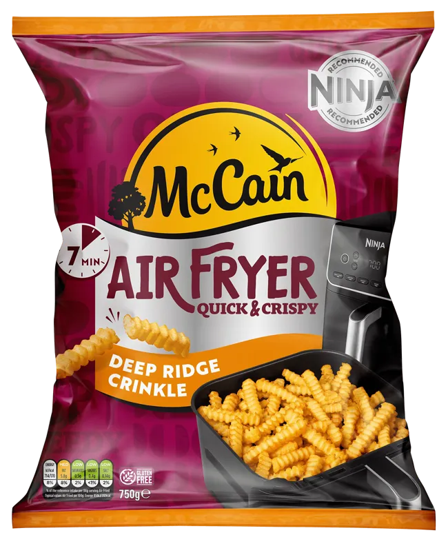 Air Fryer Deep Ridge Crinkle Cut Chips Pack Shot