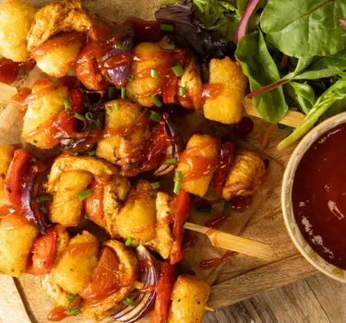 Hash Brown Bites & Chicken Skewers