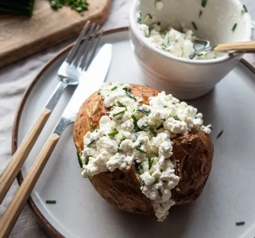 Cottage Cheese Loaded Jacket Potato