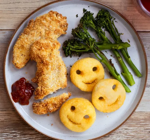 Homemade Chicken Goujons with Smiles