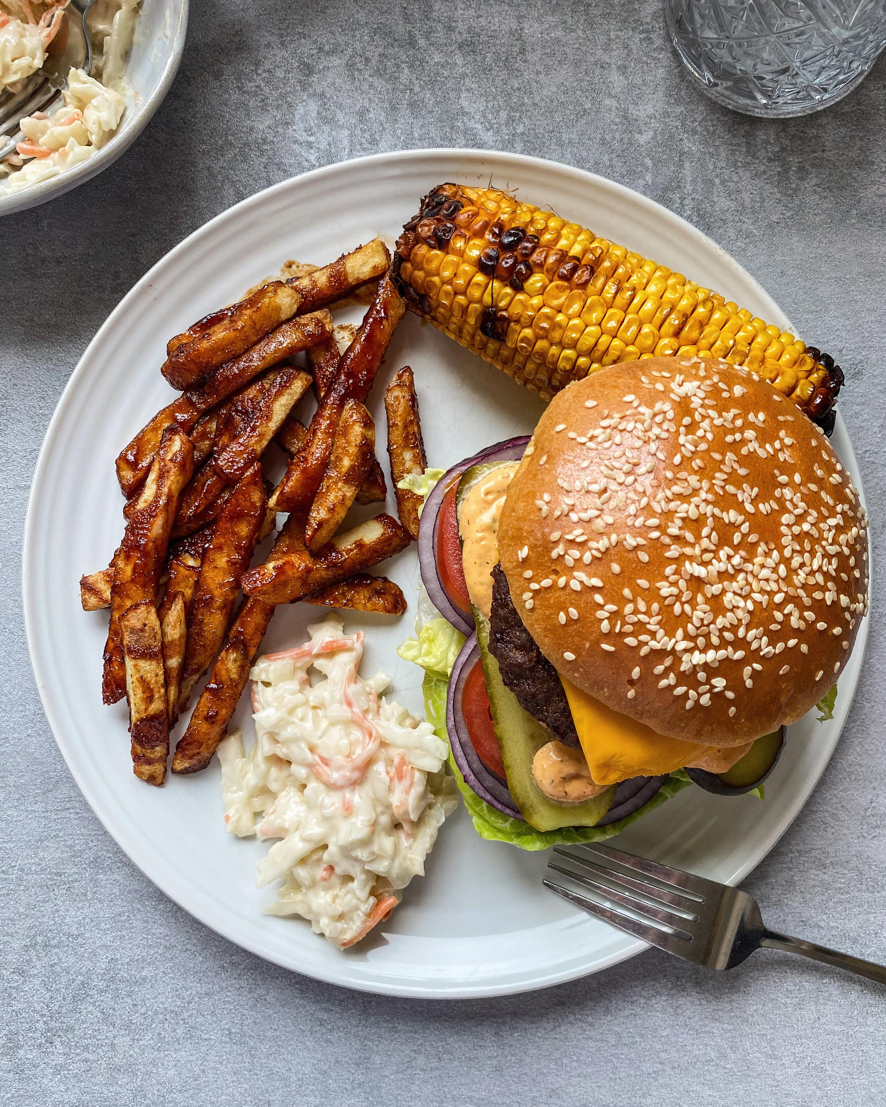The Ultimate Burger with BBQ Sticky Fries