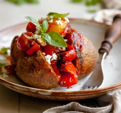 Vegetable, Chorizo and Feta Loaded Jackets