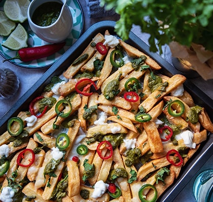 Loaded Nacho Chips with a Homemade Ranch Dressing