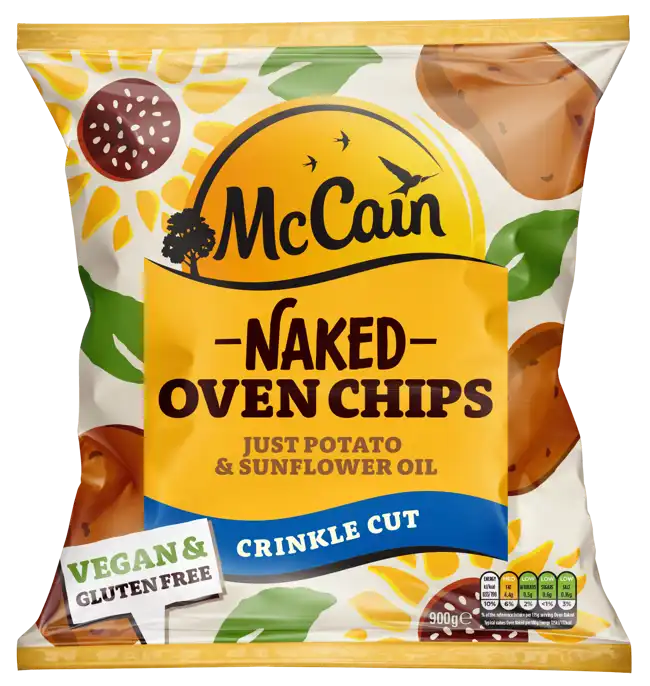Naked Oven Chips Crinkle Cut Pack Shot