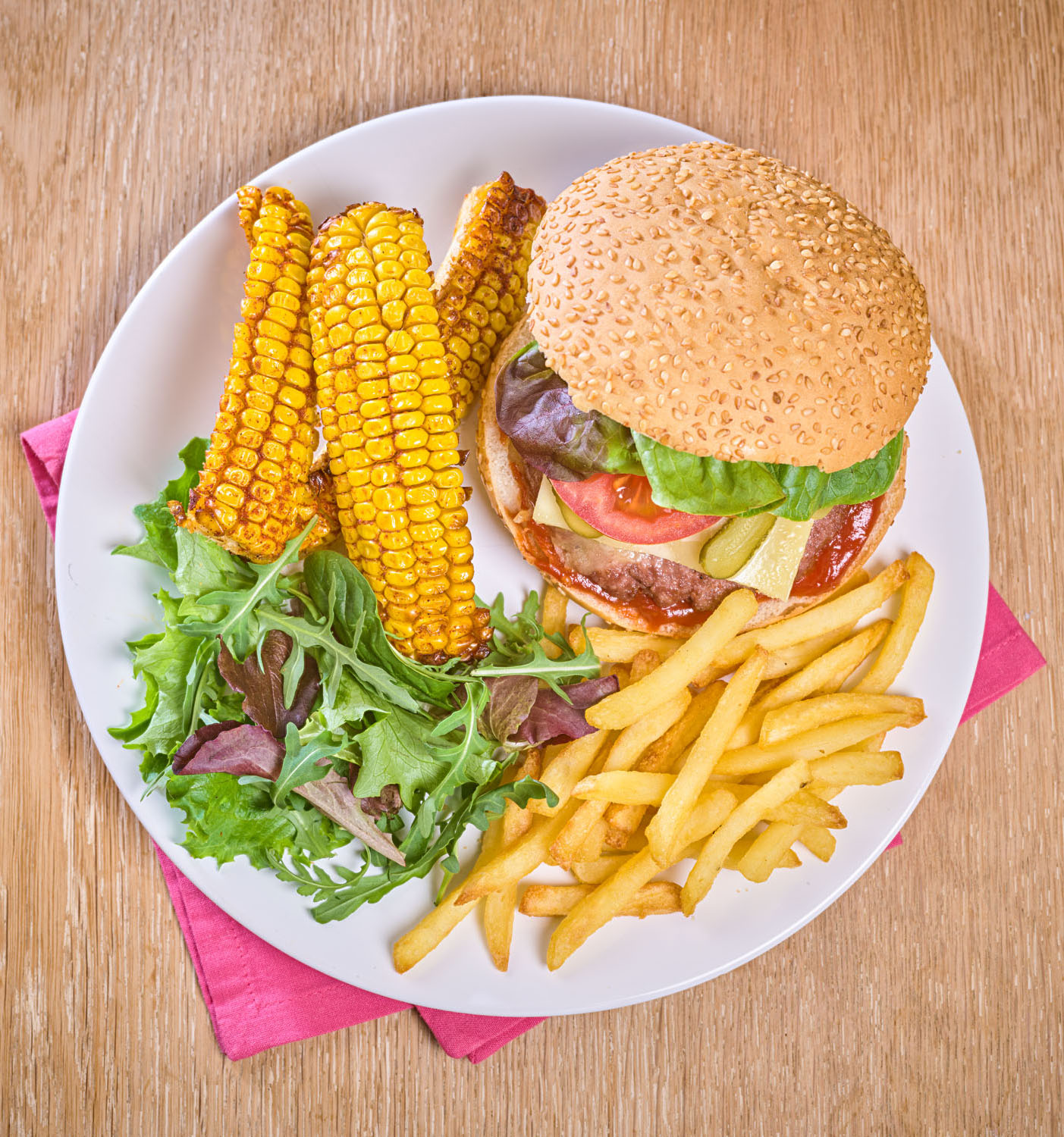 Smashed Cheeseburger and Fries