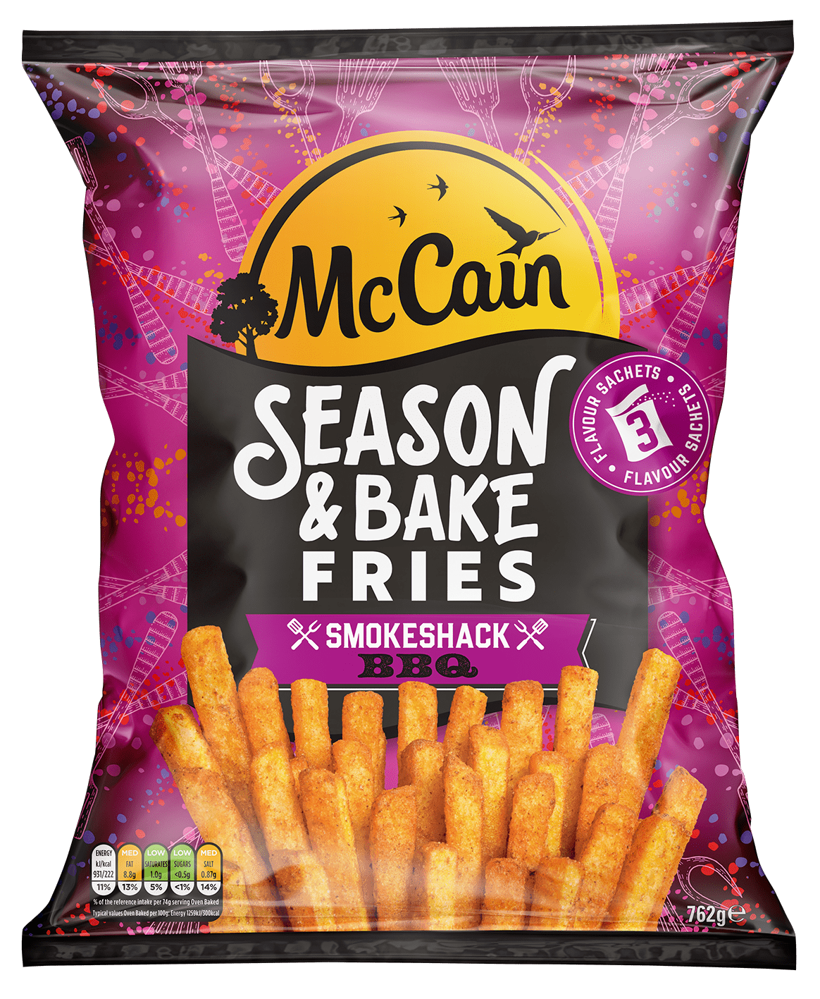 Season and Bake Fries Smokeshack BBQ Pack Shot