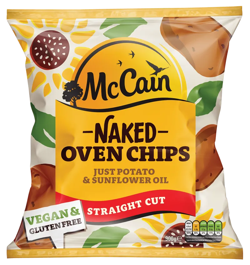Naked Oven Chips Straight Cut Pack Shot