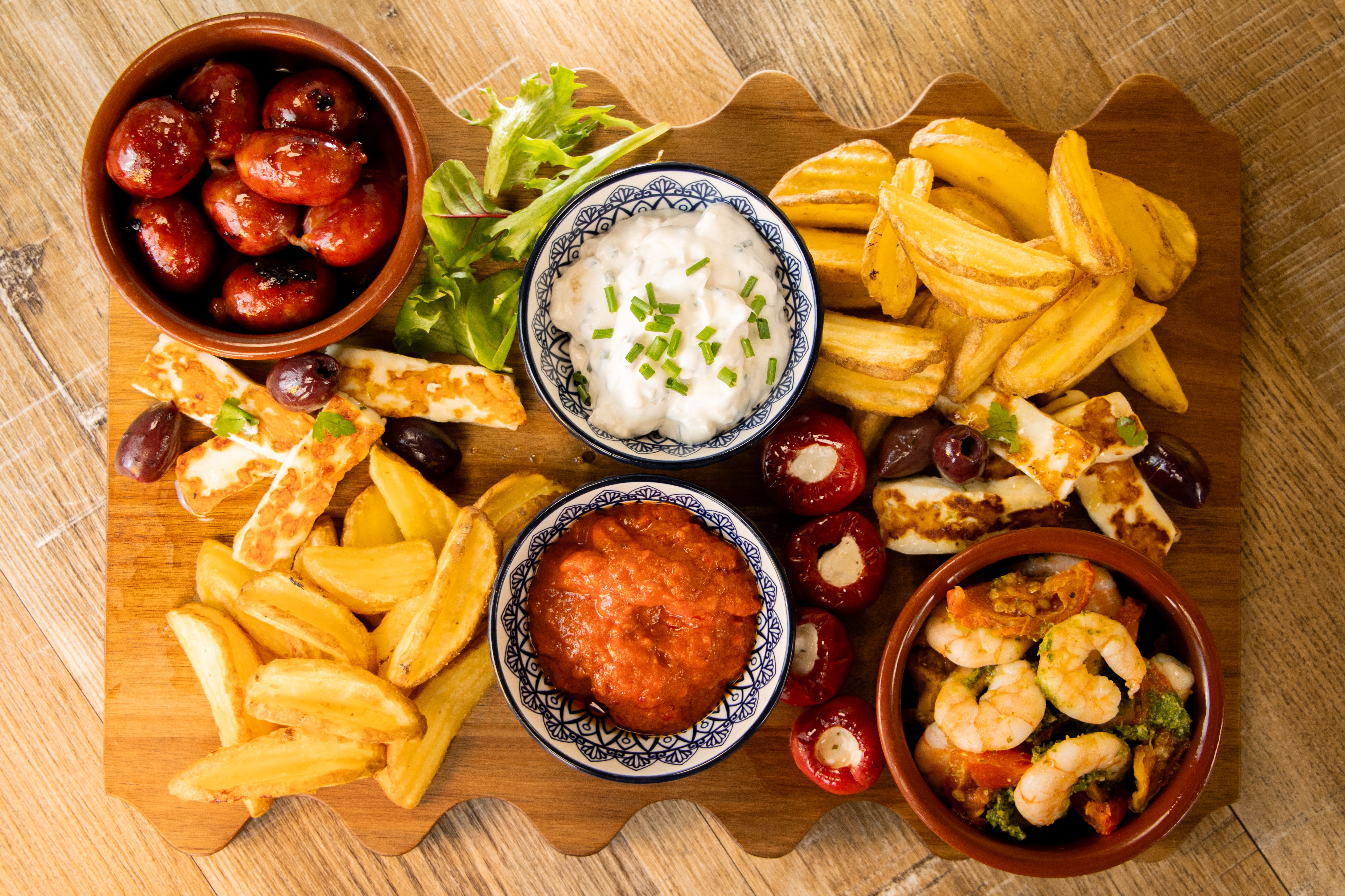 Mediterranean Sharing Board with Crispy Dippers