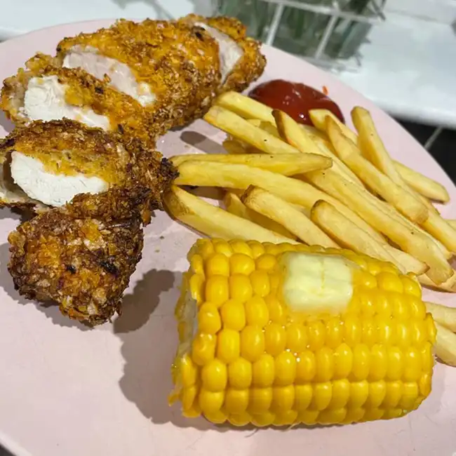 Cornflake Chicken with Skin-on-fries