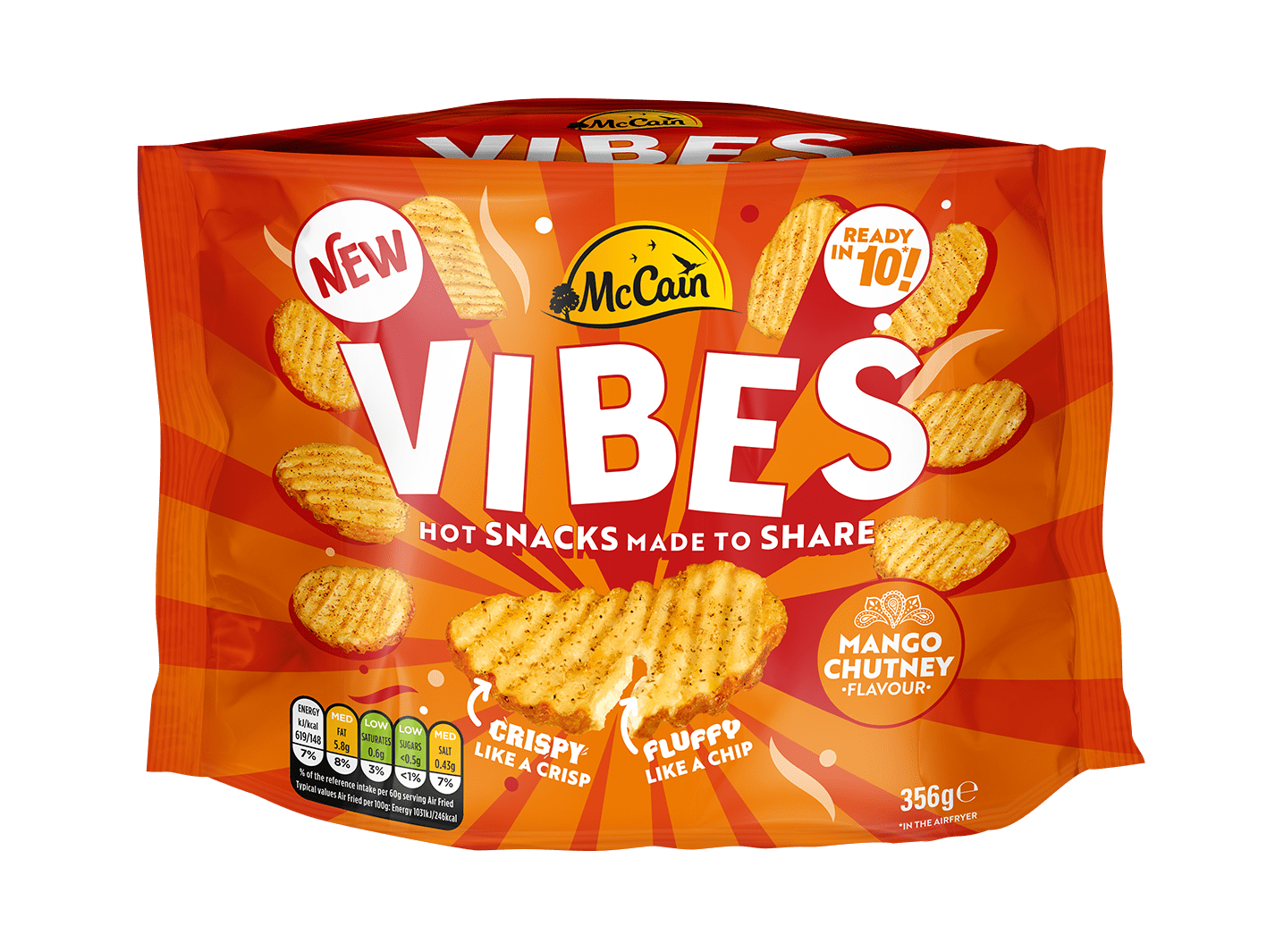Vibes Mango Chutney Hot Potato Snack Pack Shot
