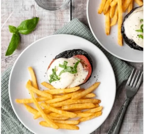 Loaded Portobello Mushrooms and Fries