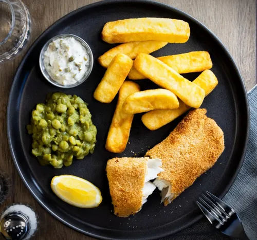 Homemade Breaded Fish and Chunky Chips